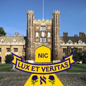 NIC - LUX ET VERITAS (aleph letter with roses, Yale gateway) logo
